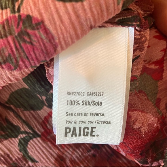 PAIGE Elynne Floral 100% silk tie-neck blouse - Picture 4 of 10